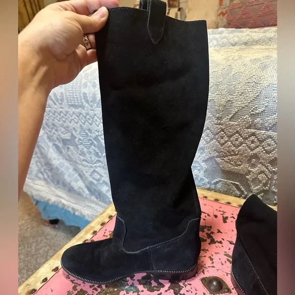 MICHAEL KORS black tall flat boots sz 7 - Picture 6 of 9